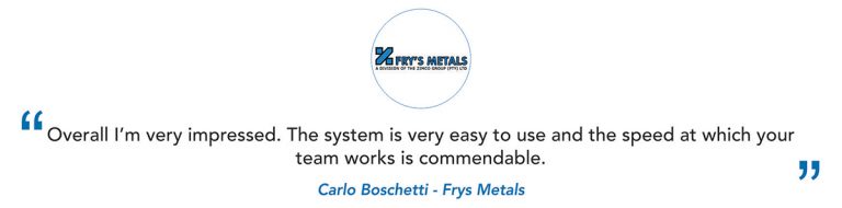 Fry's Metals Client Testimonial